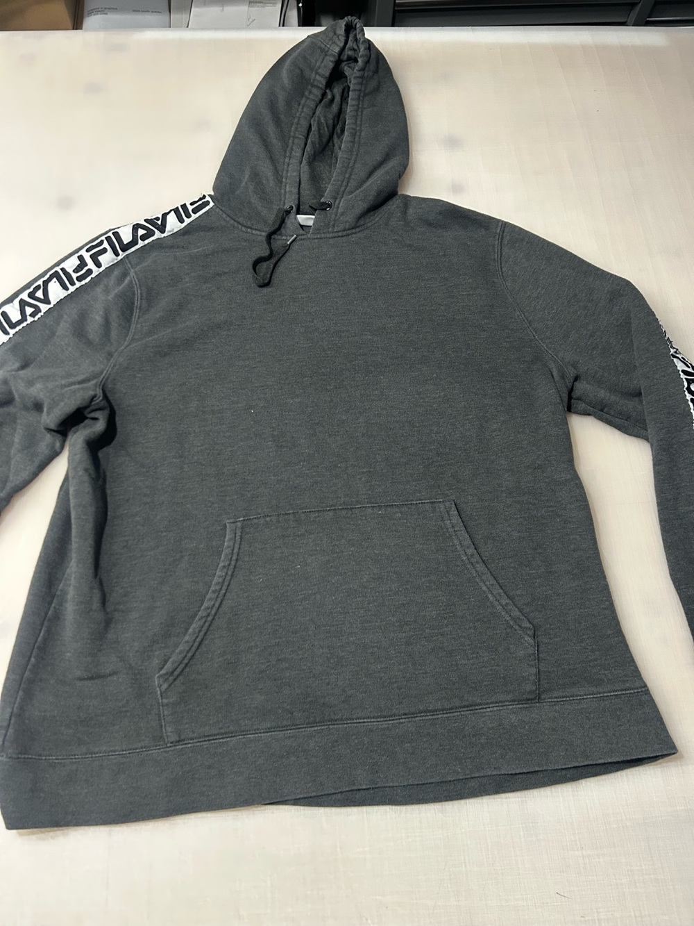 Women’s xl Charcoal Hoodie Sweatshirt with Shoulder Logo Tape fila